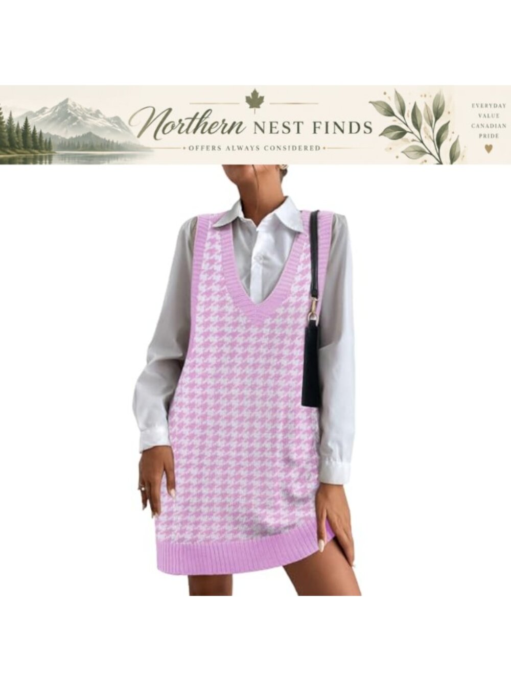 Sleeveless V Neck Knitted Sweater Vest Pullover with Pockets